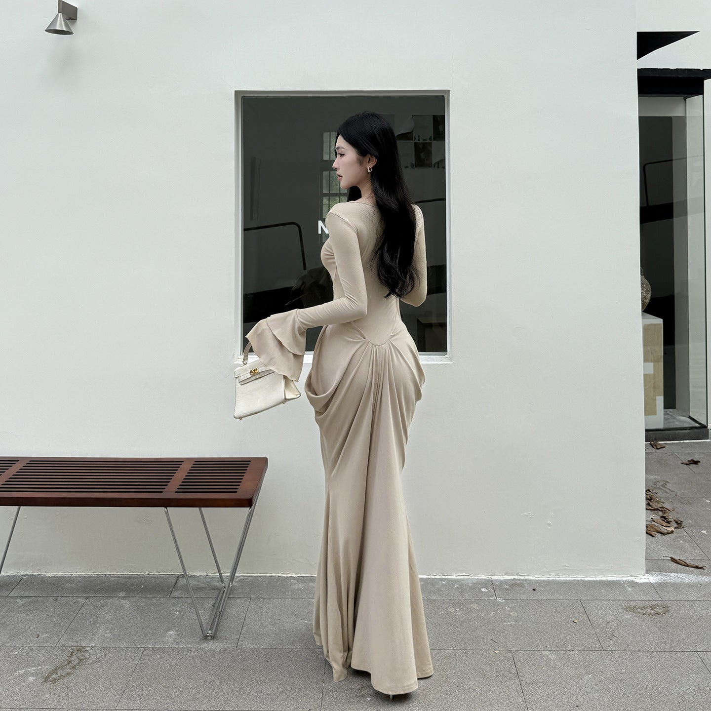 V-neck sexy waist design with a high-end feel dress